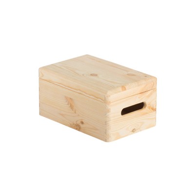 Caja con tapa de madera maciza de pino