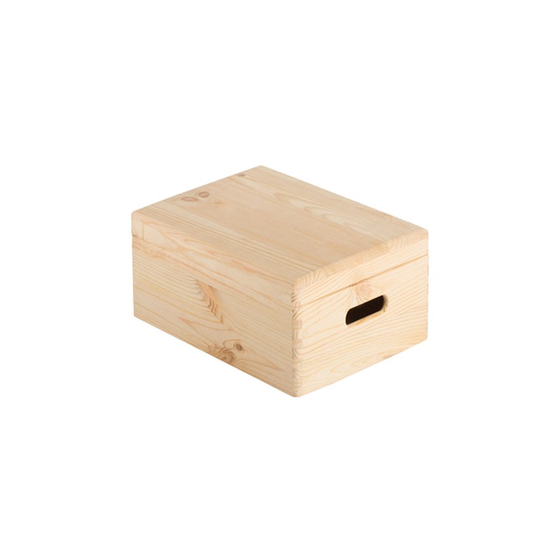Caja con tapa de madera maciza de pino
